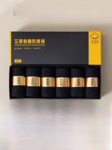 JINGCHI | Tất cotton nam dài đến bắp chân thơm hoa Artemisia kháng khuẩn thấm hút mồ hôi thoáng khí cho mùa thu xuân