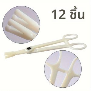 25/12pcs Disposable Body Piercing Plier อะคริลิคเจาะ Clamp สําหรับหูจมูกจมูกลิ้น Septum Piercing Forcep เครื่องมือ
