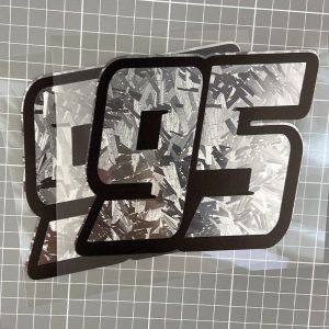 1PC Holographic Carbon and Silvery Number 95 Motorcycle Stickers Waterproof Vinyl for Motorbike Fuel Tank Scooter Car Window