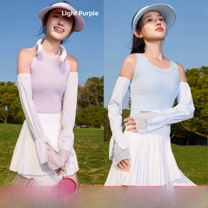 MiiOW | Womens Ice Silk Sun Protection Sleeve Covers Outdoor Cycling Travel Full Arm Protection Pearl Lace Cool Sleeve Youth Fashion