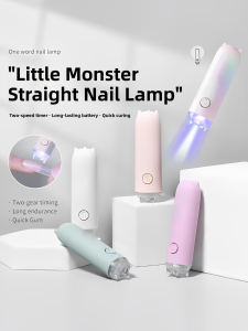 Portable Handheld Manicure LED Lamp Mini Quick-Dry Rechargeable Nail Art UV Light Therapy Lamp for Nail Tips Solid Adhesive Baking