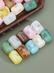 กระดุมอะคริลิกทรงกระบอกสองสีสำหรับตกแต่งเสื้อผ้าฮันฟู่และกางเกงขาสั้นสไตล์จีนโบราณ เครื่องประดับกระดุมสำหรับตกแต่งเสื้อผ้า ชิ้นส่วนเสื้อผ้าแบบยูนิเซ็กซ์