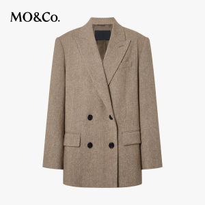 MO&Co. | Áo Khoác Lỏng Retro Pha Len Tweed Có Đệm Vai