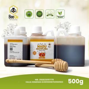 Madu Murni Asli Nektar Multiflora Sumatra 100% Pure Raw Honey 500 gram - BeeQu Honey