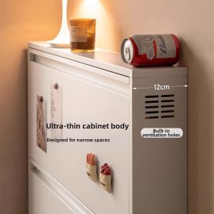 Space Saving Thin Steel Shoe Cabinet