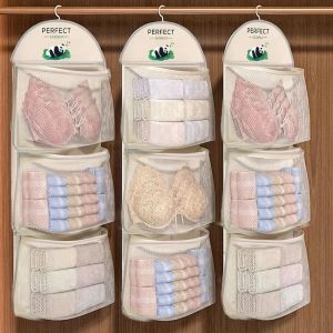 Large Capacity Panda Net Underwear Storage Bag / Multi-layer Storage Mesh Bags / Portable Clothesable Organizer Bag / for Underwear Sock Clothes