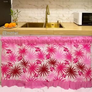 Printed Kitchen Sink Curtain/ Lababo Curtain Standard Size 60x30 inches