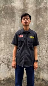 Workshit Pria hitam BlackShall Motorcycle Legends Southeast ESTD 1979