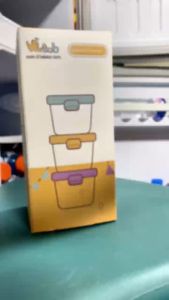 Hntob Set Of 3 Glass Moisture-Proof Baby Foods Container Reusable Box Multifunctional Storage