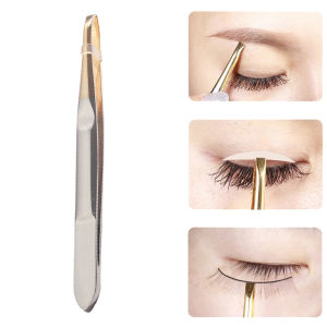 1 Pcs Stainless Steel Eyebrow Clip Eyebrow Tweezers Hairs Puller Beauty Makeup Eyebrow Trimming Tool Flat Head Slanted Eye Brow Clips Removal Makeup Tool