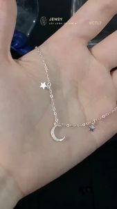 Dây Chuyền Bạc Nữ Cao Cấp 925 JENSY Chuỗi Trăng Sao Lacey VCTL7. Vòng Cổ Bạc Nữ Nhẹ Nhàng