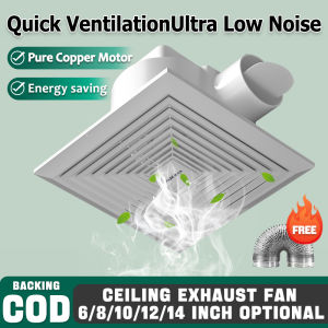 6/8/10/12/14  inch Exhaust Fan Ceiling Silent Large Suction Power Louver Ventilation Fan Kitchen Bathroom bedroom Livingroom exhaust 抽风机 kipas ekzos 排氣扇 Ceiling