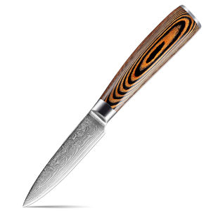 XITUO Professional Kitchen Knives Set 1-6PCSColored Wood Handle Damascus Steel for BreadSantokuCleaverParingBoning Knife
