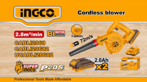 Thân máy thổi bụi dùng pin 20V motor không than 3 cấp tốc độ INGCO CABLI2068