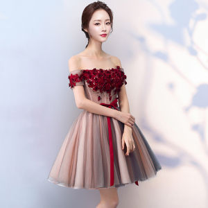 Engagement Party Small Dress Wedding Dress Chorus Performance Graduation Evening Gown One Shoulder Style Sweet Style Short Skirt