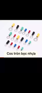 Đầu cos tròn bọc nhựa RV 1-2-3-5 Cos chữ O đầu cos nối dây điện dây đồng túi 100 cái