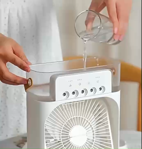 BINLU Air Cooler Electric Fan – Mini Air Cooler Cooler Fan Air Cooling Fan for Room 120° Adjustable Portable USB-Rechargeable COD Portable Air Conditioner Water Cooling Mist Fan USB Desktop Humidification Cooling