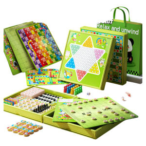 Aeroplane Chess Five-in-a-Row Kids Educational Toys Multifunctional Chessboard All-in-One Chess Collection Suit Boys and Girls