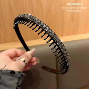 Anti-Slip Toothed Hairband Womens New 2024 Diamond Sensation Face Wash Hair Clip Fashionable Hair Accessories