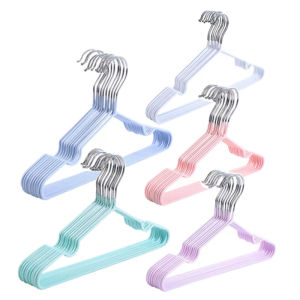 10 Piece Baby Hangers Non-slip Rubber Coating Kids Clothes Hangers Metal Infant Hangers for Toddler Coat Pant Closet Organizatio