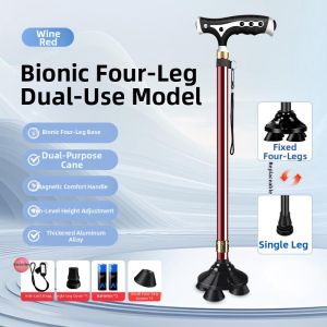 ROMADA | Elderly Use Magnetic Therapy Lighted Four-Legged Cane