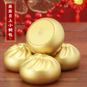 Brass Fortune Bun Feng Shui Ornament Attract Wealth Success & Prosperity Office Desk Lucky Charm Decor