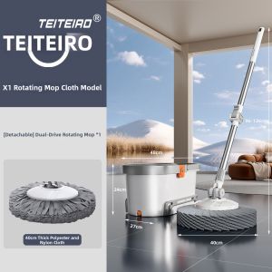 TEITEIRO | Self Wringing Spin Mop Dual Purpose Wet & Dry