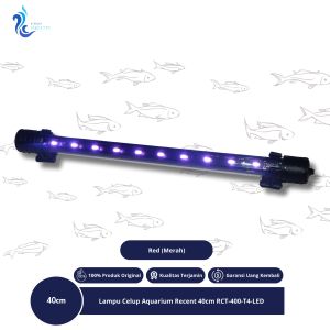 Lampu Celup Aquarium Merek Recent Ukuran 40cm RCT-400-T4-LED Warna Merah (Red)
