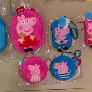 Peppa Pig Plush Kindergarten Single Shoulder Bag Backpack Soft Stuffed George Wallet Candy Toys Pink Student Girl Birthday Gifts