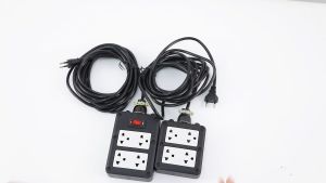 【ร้านค้ากรุงเทพ จัดส่ง 24 ชม】MONQIQI ปลั๊กบล็อคยาง หน้าเหล็ก 4 ช่อง พร้อมสวิตช์ 5-20 เมตร ปลั๊กสนาม มาตราฐาน มอก.(รับประกัน 2 ปี)