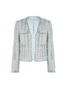 Vintage Tweed Chanel-style Spring New Arrival V-Neck Womens Short Jacket