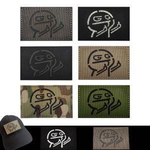 Laser Cutting Morale Emblem Fabric AppliqueInfrared Reflective Patches Outdoor Tactical Badges for Backpack Vest Clothing