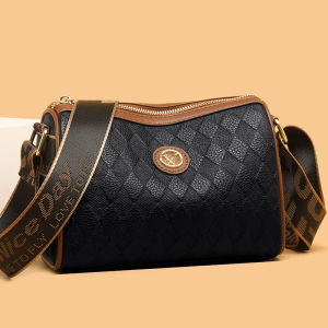 GStar Classic Luxury Bag PU All-Match Fashion Soft Leather Plaid Sling Beg Female Wide Shoulder Strap Casual Travel Crossbody Pillow Bag Ladies Handbag Tas Wanita Terbaru 2023