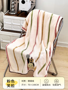 Cartoon Coral Fleece Bath Towel Quick Dry Large Size Cute Non-Shedding Face Wash Towel for Women Home Use Absorbent Towel