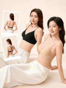 SANFU | Áo Ngực Thiết Kế Plunge Quai Hở Lưng Không Gọng Dây Mỏng Tạo Hình Đẹp
