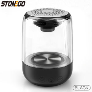 STOENGO Portable Bluetooth Speakers Small True Wireless Stereo (TWS) Speaker Transparent Crystal LED Music Player with TF Card