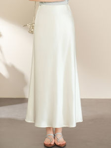 YINGTANG | Silk Satin High Waist Skirt Slimming