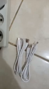 Kabel Charger USB Micro Authentic Polos 1 Amper Bulat Putih Murah Non Fast