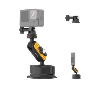 Double-Layer Suction Cup Car Mount Ball Head Magic Arm Windshield Window Dashboard Boats Vehicle for DJI GoPro Insta360 Camera