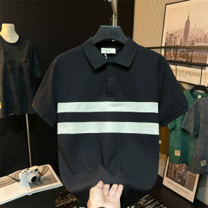 Áo Thun Nam Mùa Hè Tay Ngắn Cổ Polo Sọc Màu Khối Thời Trang Trẻ Trung Thường Ngày Áo Thun Nam Hợp Thời Trang