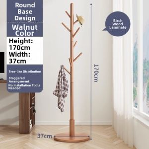 Solid Wood Standing Coat Rack