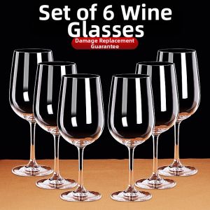 Crystal Creative High-End Burgundy Wine Glasses Set 6 Pieces