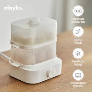 Youpin Olayks Egg Cooker Household Egg Steamer Multifunctional Small Mini Double Layer Breakfast Maker 220v Cooking Appliances Egg Boiler Egg Steamer