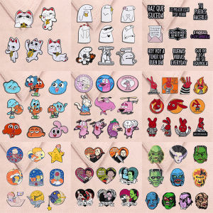 5-11pcs/set Anime Character Enamel Pins Fantasy Animation Pink Dog Turbo Granny Cat Animal Brooches Lapel Badge Jewelry Gifts