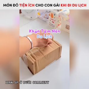 Khăn tay nén du lịch cotton Thiện Phú 30x30 khăn du lịch viên nén cotton nhỏ gọn tái sử dụng nhiều lần