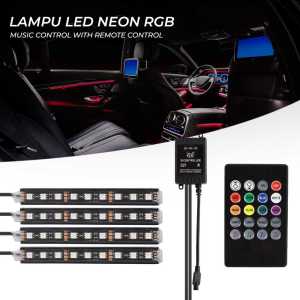 Lampu LED Interior Mobil RGB Music Remote Control