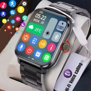 2025 New Mens Smart Watch Womens Gift 2.01 Inch HD Full Touch Screen Sports & Fitness Watch Bluetooth Calls Smartwatch Android