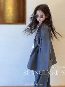 Cool Trendy Spring Fashion Set for Girls Big Kids Korean Style High-End Feel Suit Jacket And Pants Outfit Ages 4 to 14