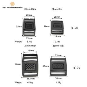 Set 10 Khóa hộp gài nhựa thời trang mới màu đen dành cho túi xách JY-25/JY-20 20mm 25mm dày/mỏng (thick/thin)