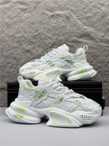 Trendy Dad Shoes for Men 2025 New Style Casual Color Block Thick Bottom Heightening White Sneakers Leisure Shoes